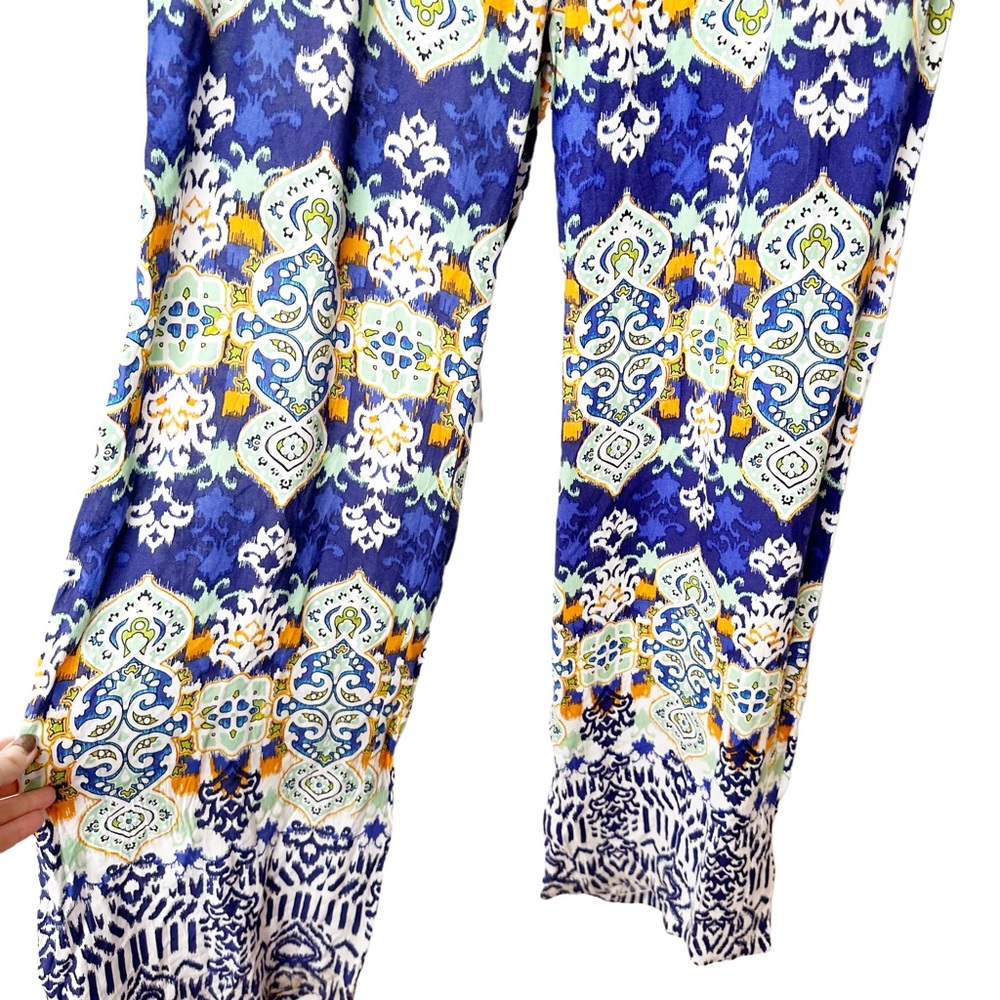 Saks Fifth Avenue Wide Leg Blue Flowy Palazzo Pants XL - Picture 3 of 5